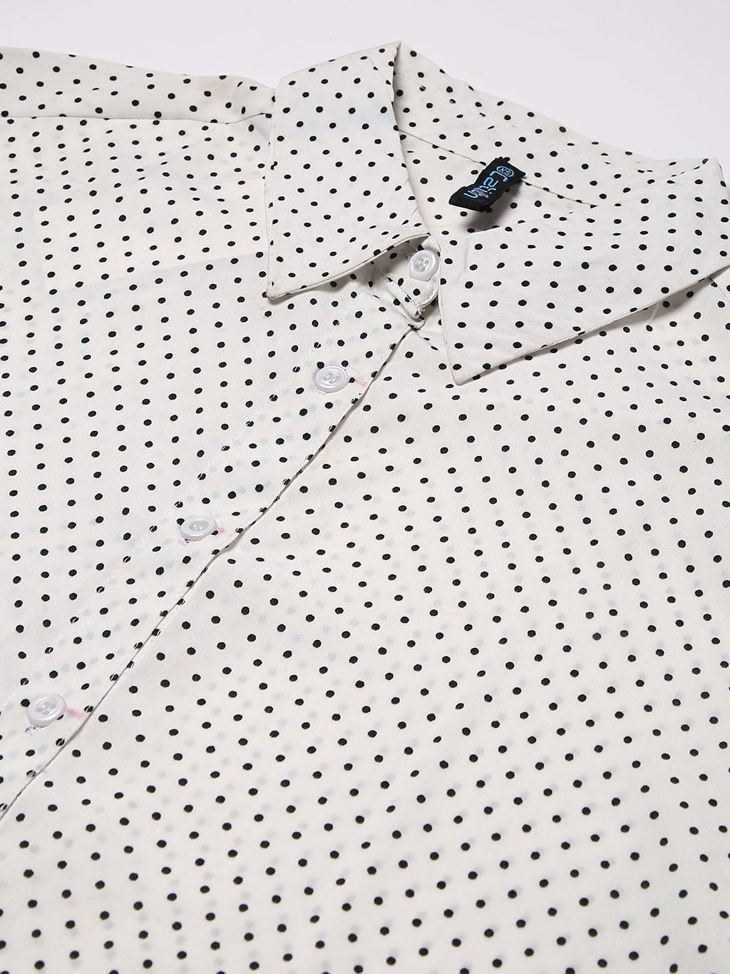 White Polka Print Shirt