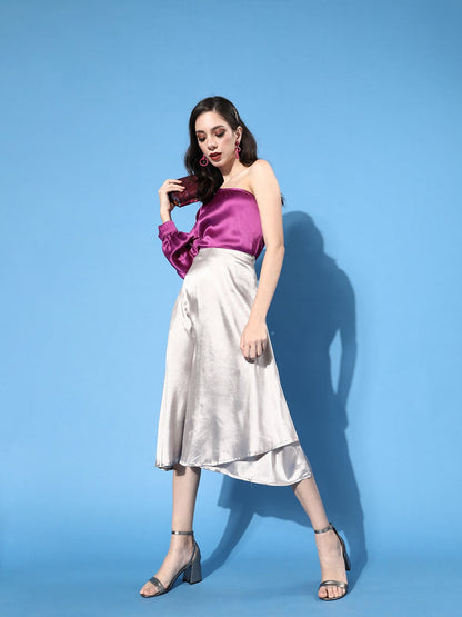Designer Purple Satin Top