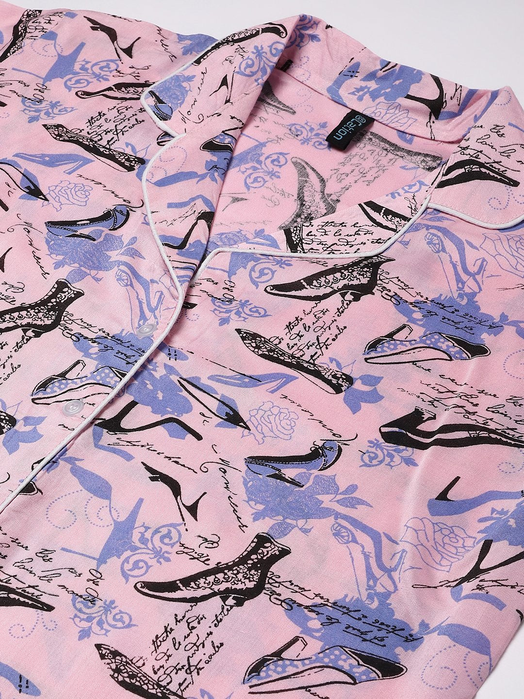 Cation Pink Printed Night Suit