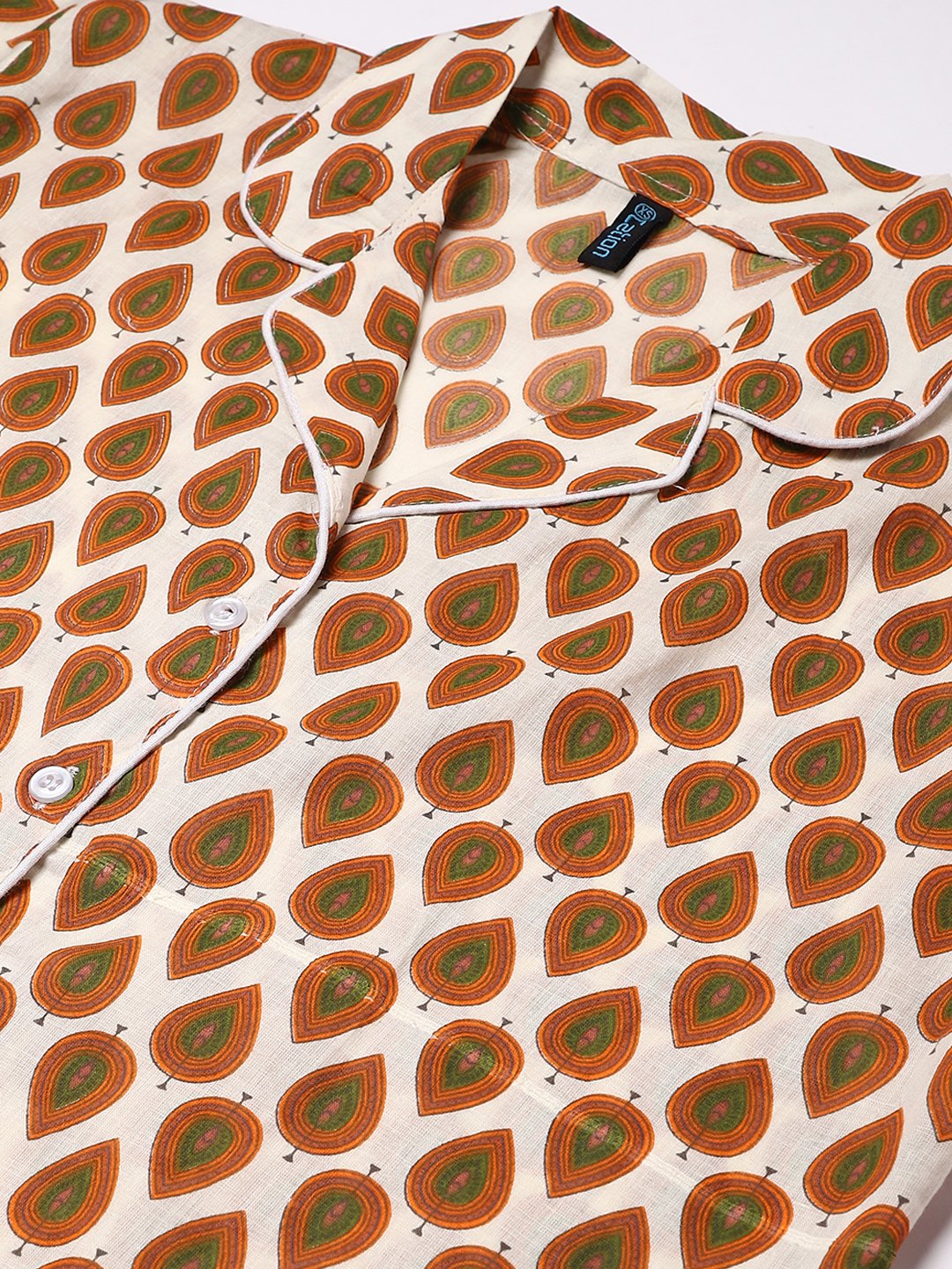 Cation Brown Printed Night Suit