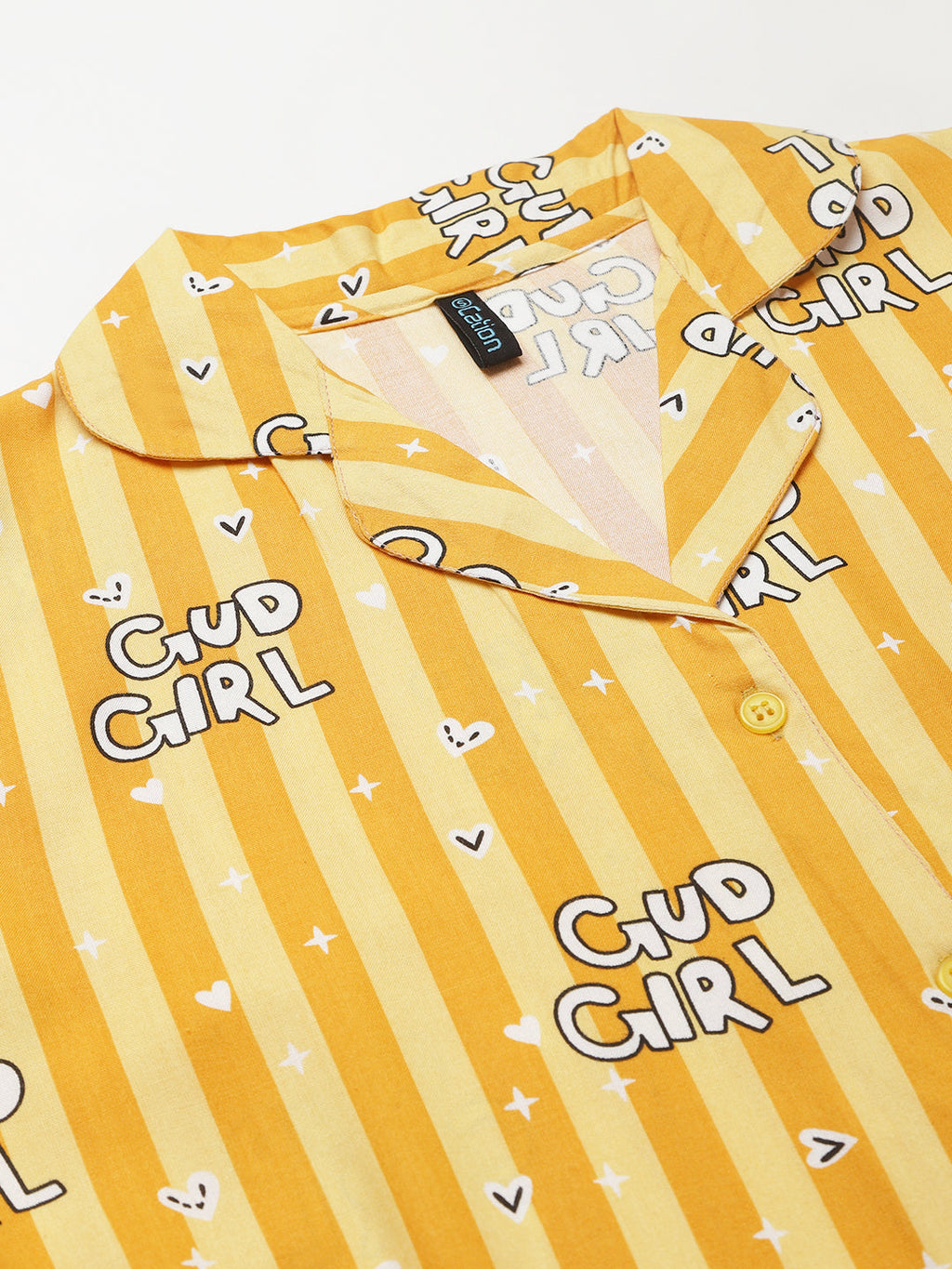 Cation Yellow Printed Night Suit