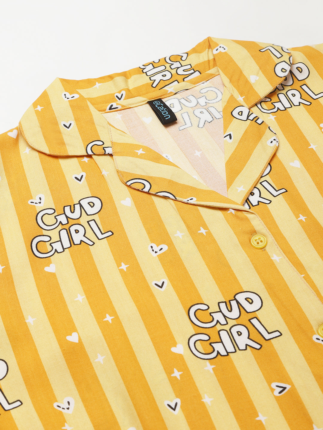 Cation Yellow Printed Night Suit