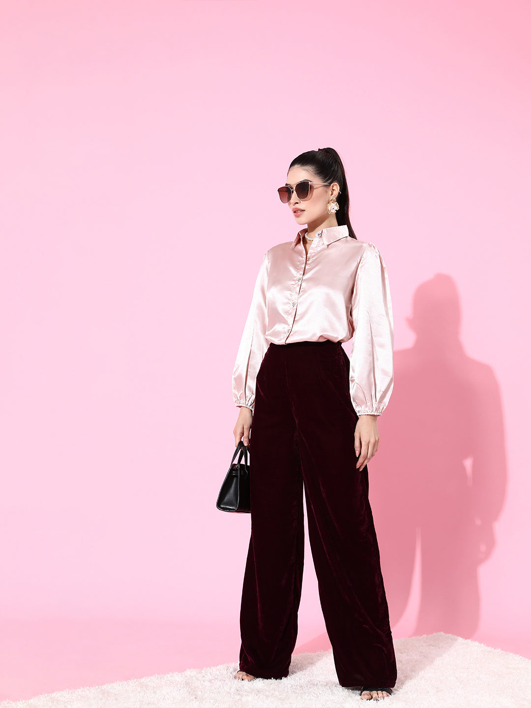 SCORPIUS Pink Satin shirt