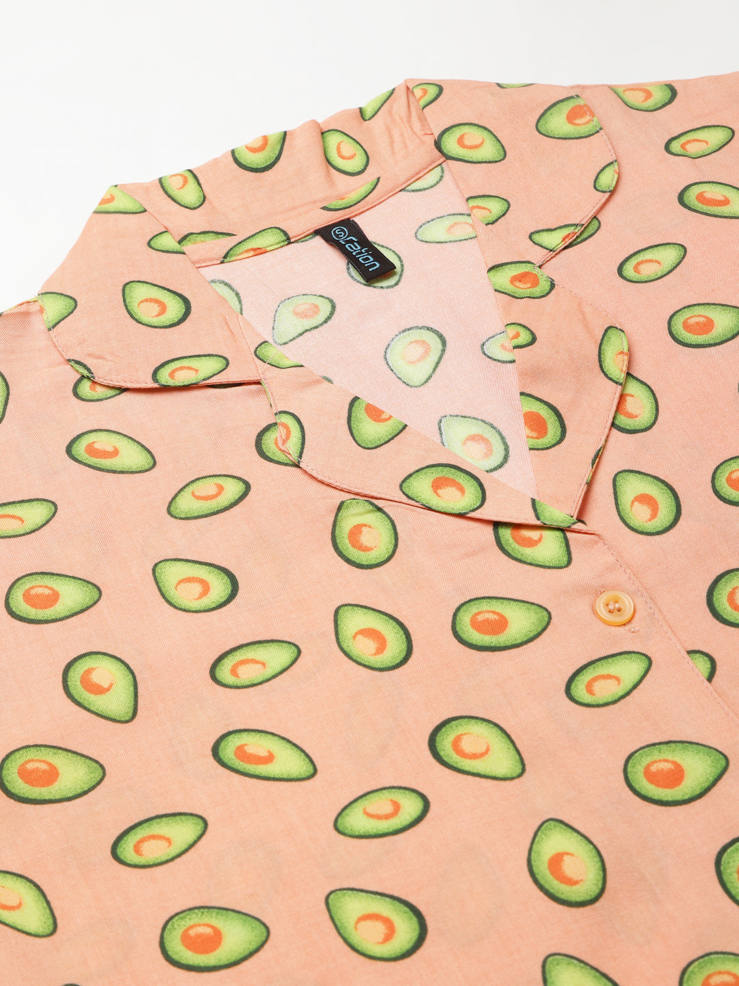 Cation Peach Printed Night Suit