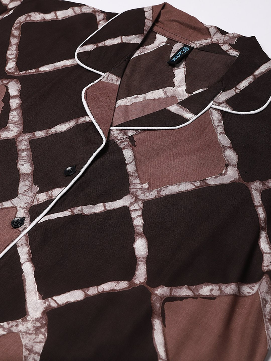 Cation Brown Printed Night Suit