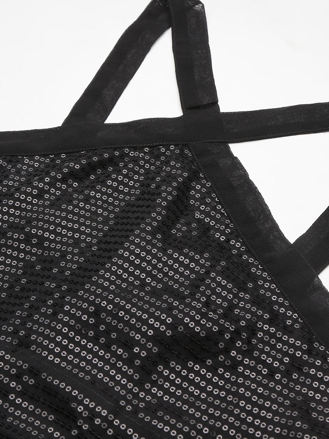 SCORPIUS Black Sequin crop top