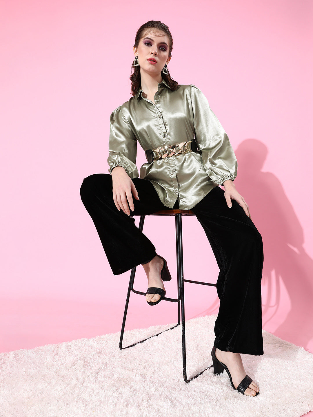 SCORPIUS Gold Satin shirt