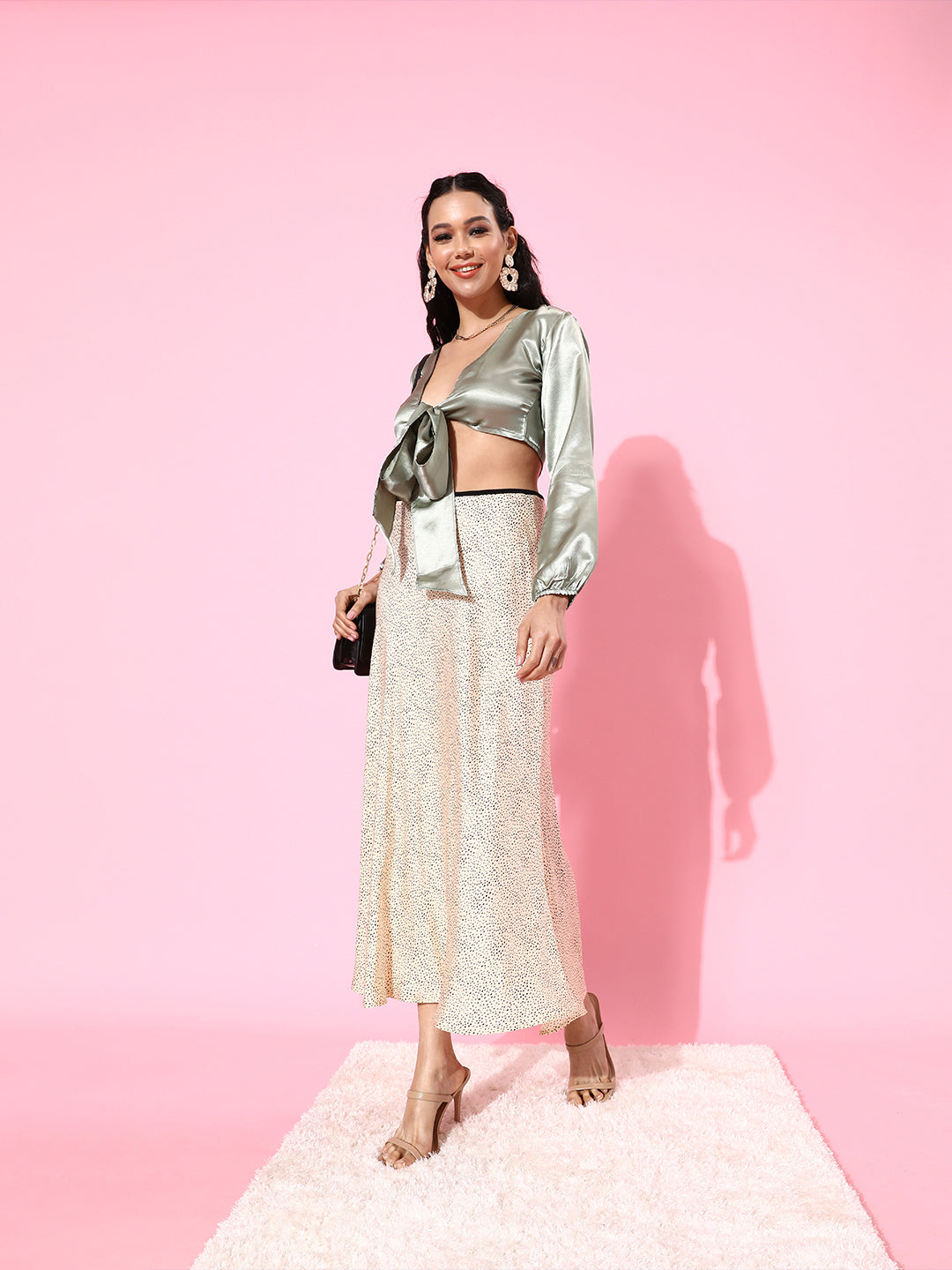SCORPIUS Grey Satin Top