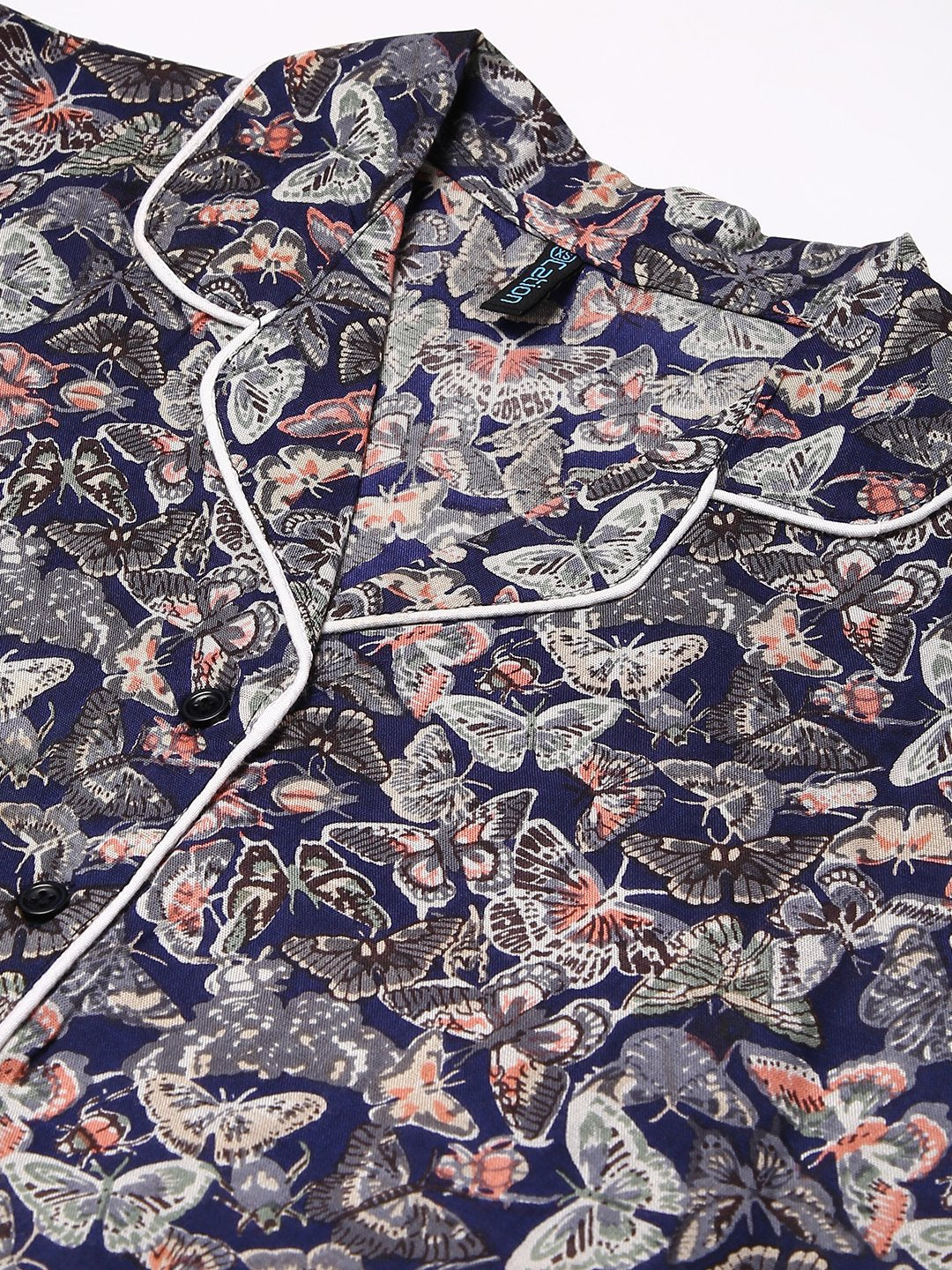 Cation Navy Printed Night Suit