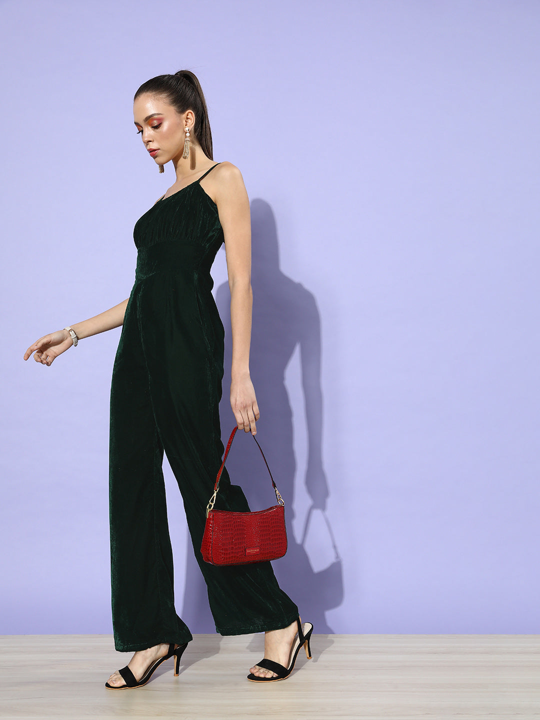 SCORPIUS Green Velvet Jumpsuit