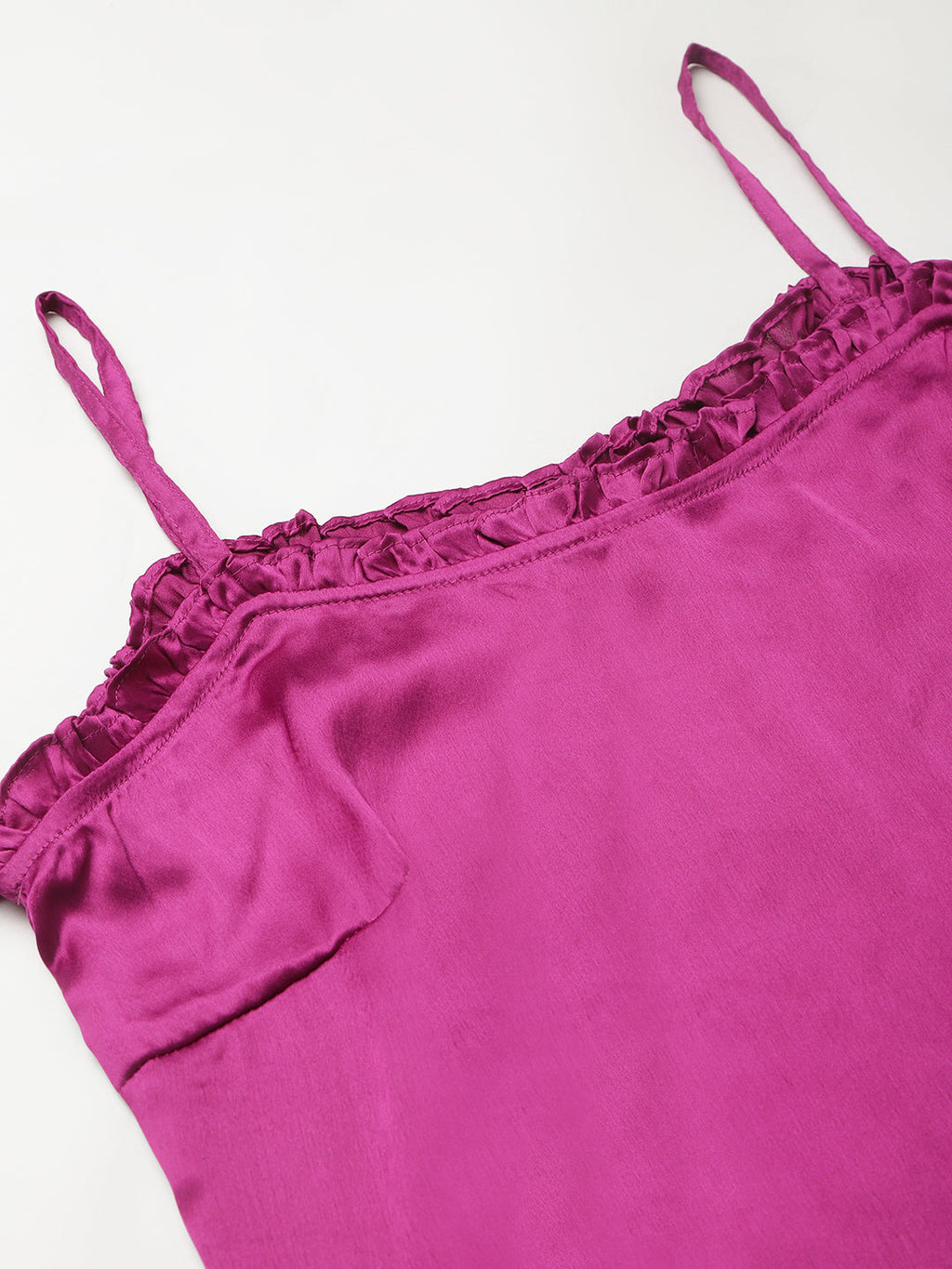 Cation Magenta Satin Night Suit