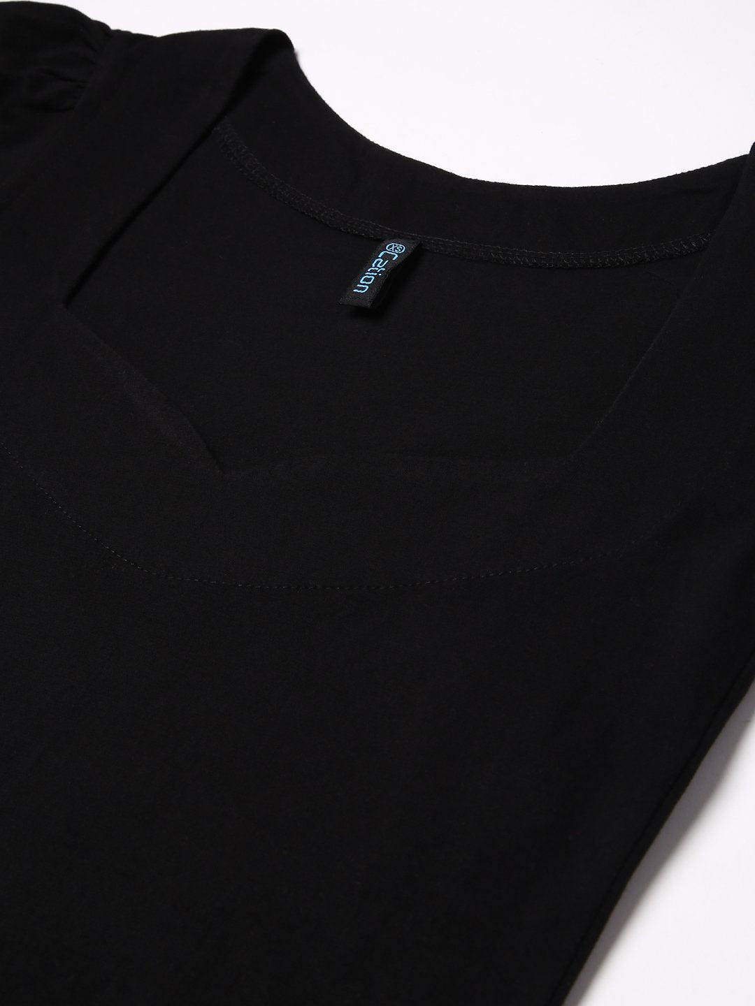 Designer Solid Black Top