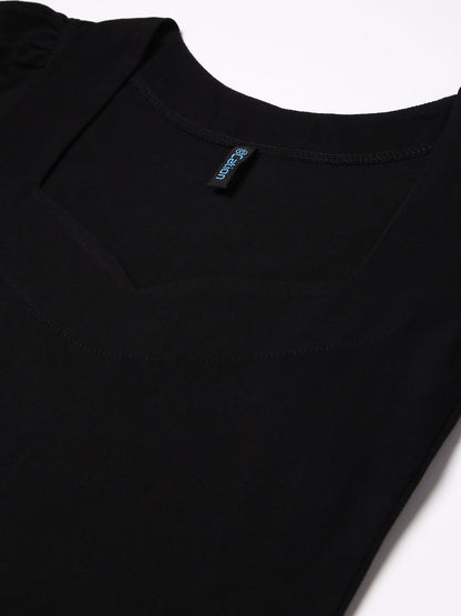 Designer Solid Black Top