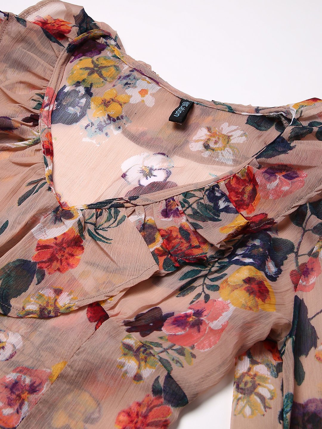 Beige Floral Top