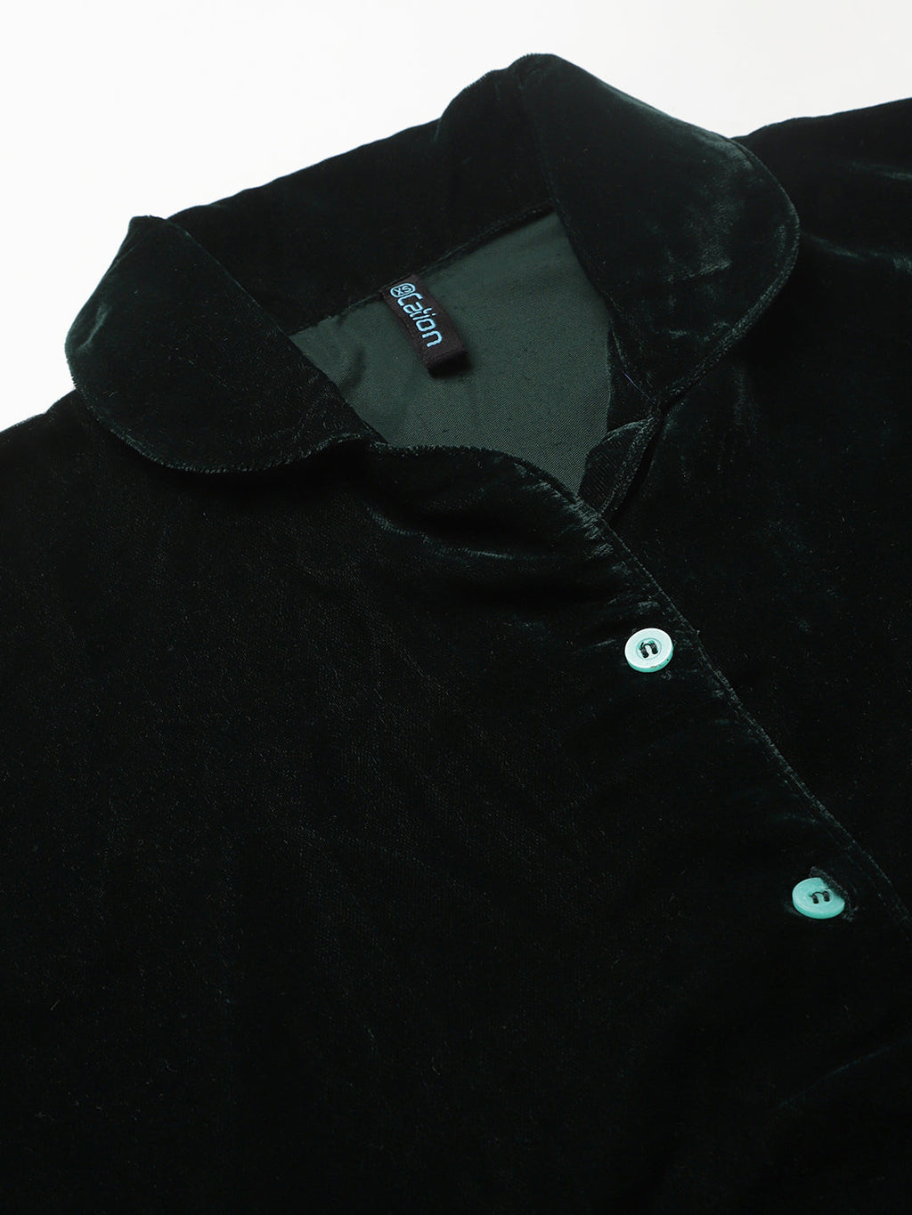 Cation Green Velvet Night Suit