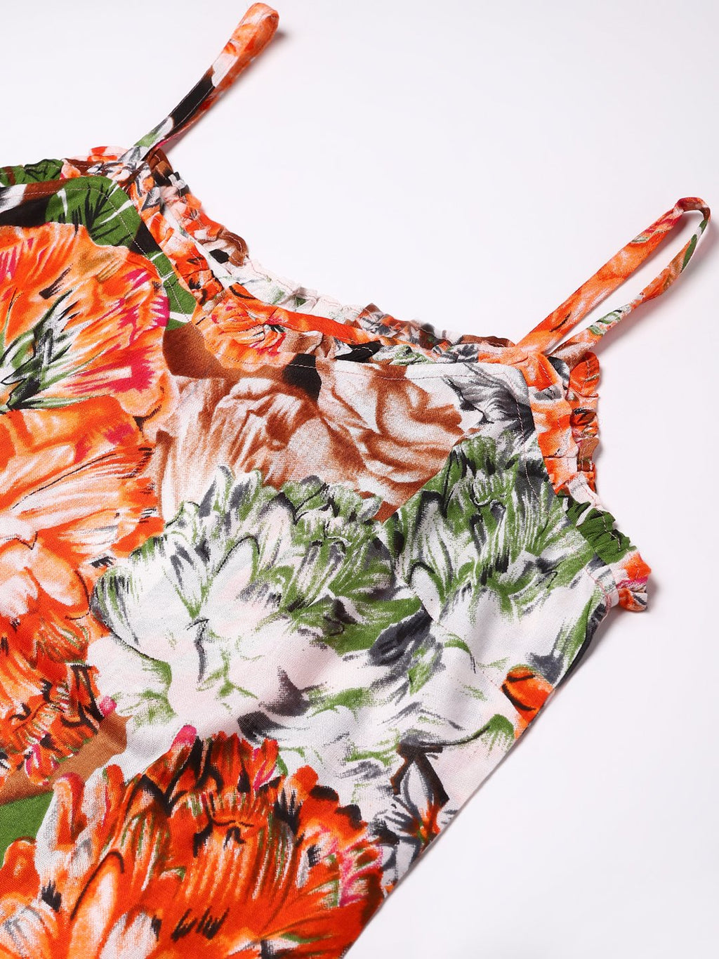 Cation Orange Printed Strap Night Suit