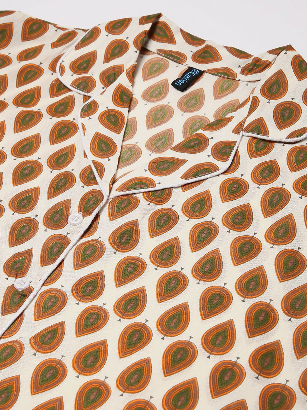 Cation Brown Printed Night Suit