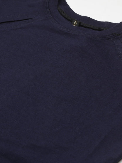 SCORPIUS Navy Hoseiry Casual Crop top