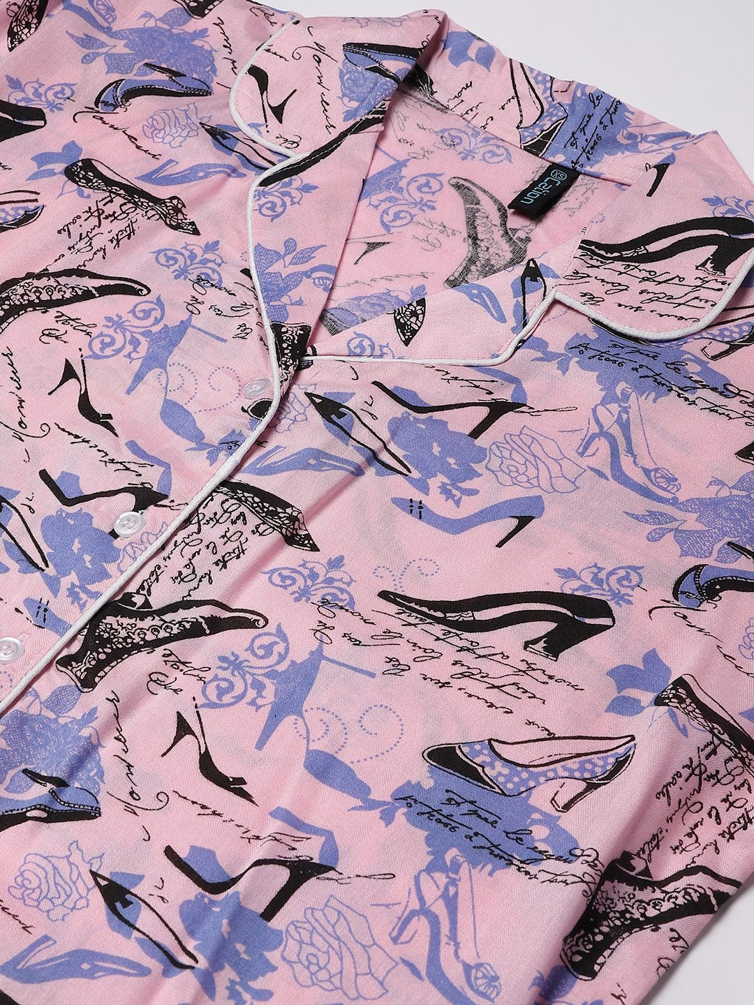 Cation Pink Printed Night Suit