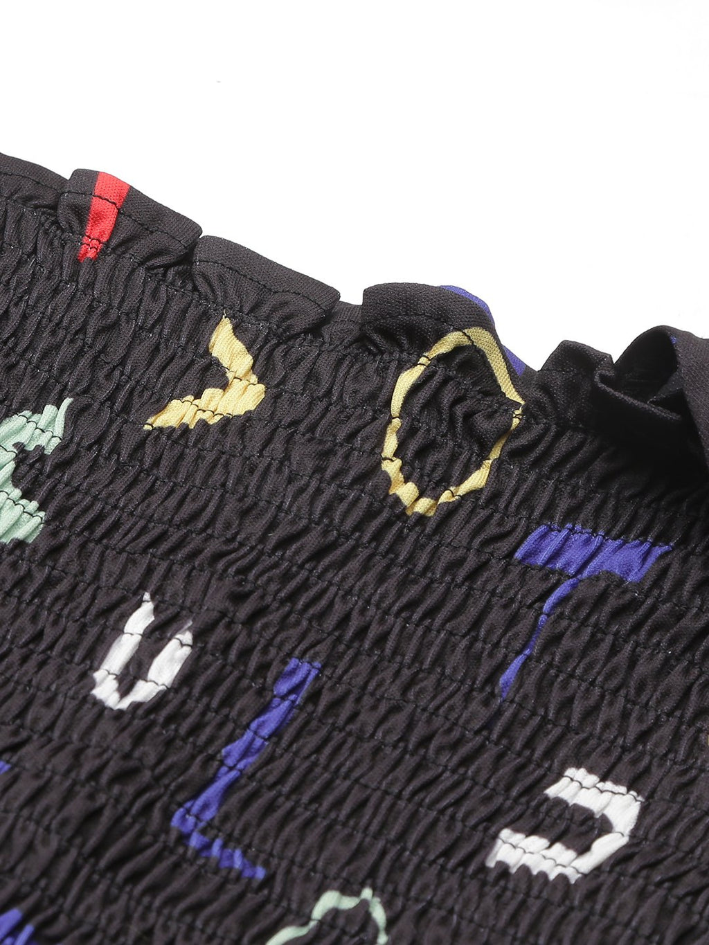SCORPIUS Black Smocked Croptop