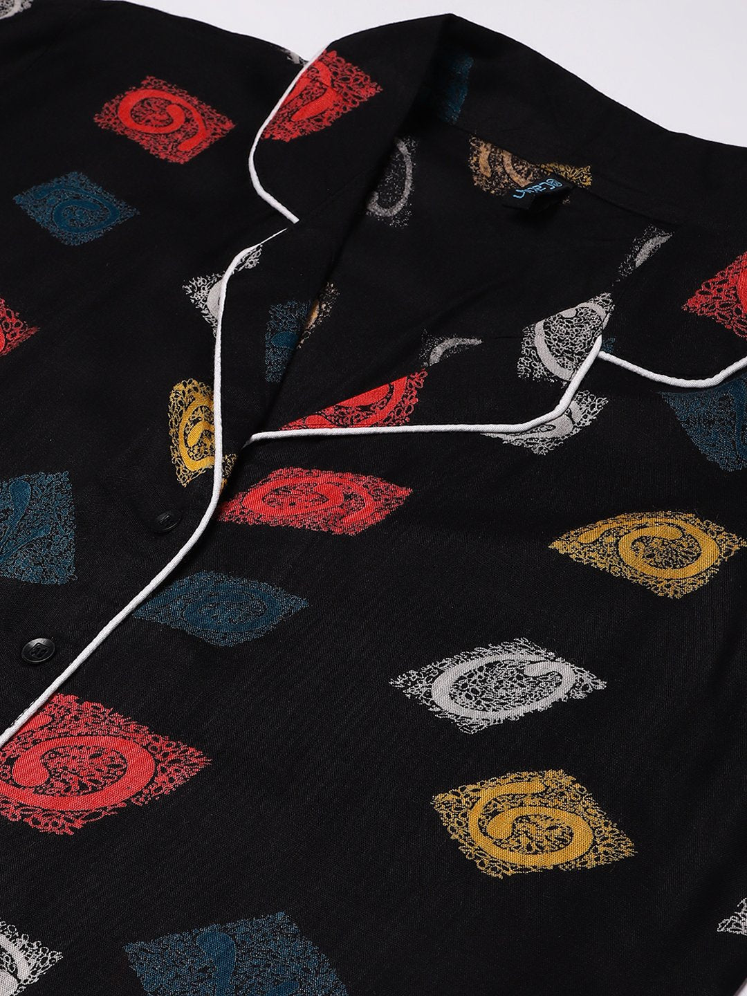 Cation Black Printed Night Suit