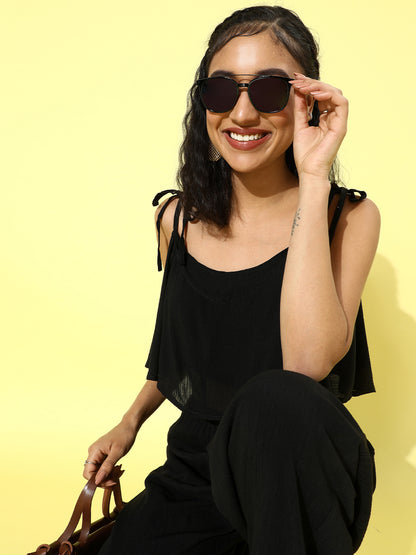 Cation Solid Black Clothing Set