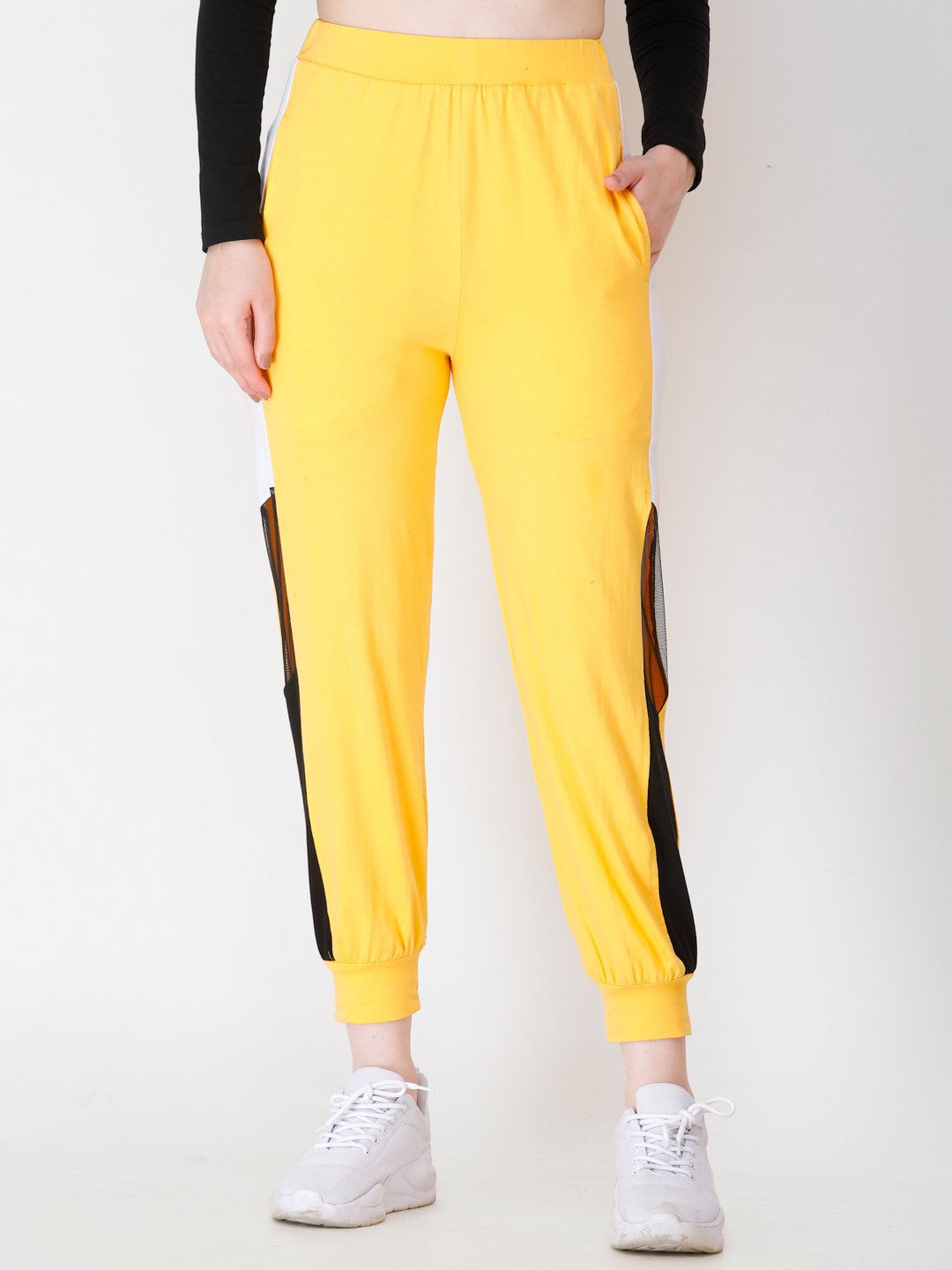 SCORPIUS YELLOW SIDE STRAP TRACK PANT