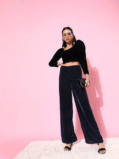 SCORPIUS Navy velvet Pants