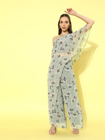 Cation Printed Green Clothing Set