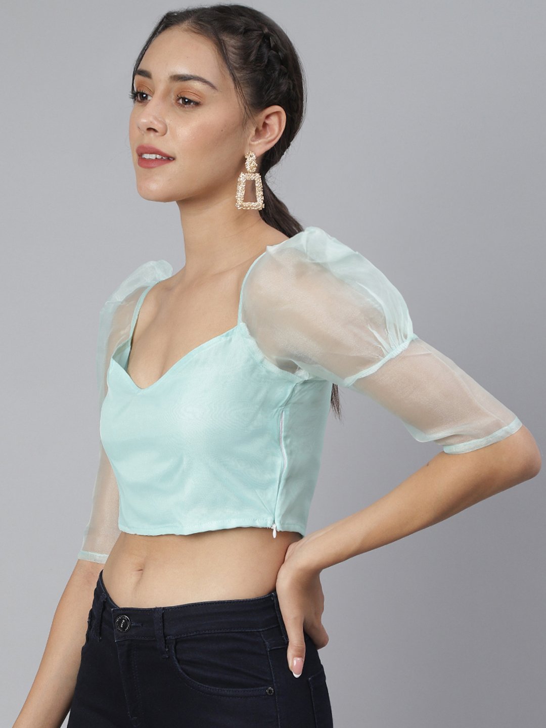 SCORPIUS Green Organza Croptop