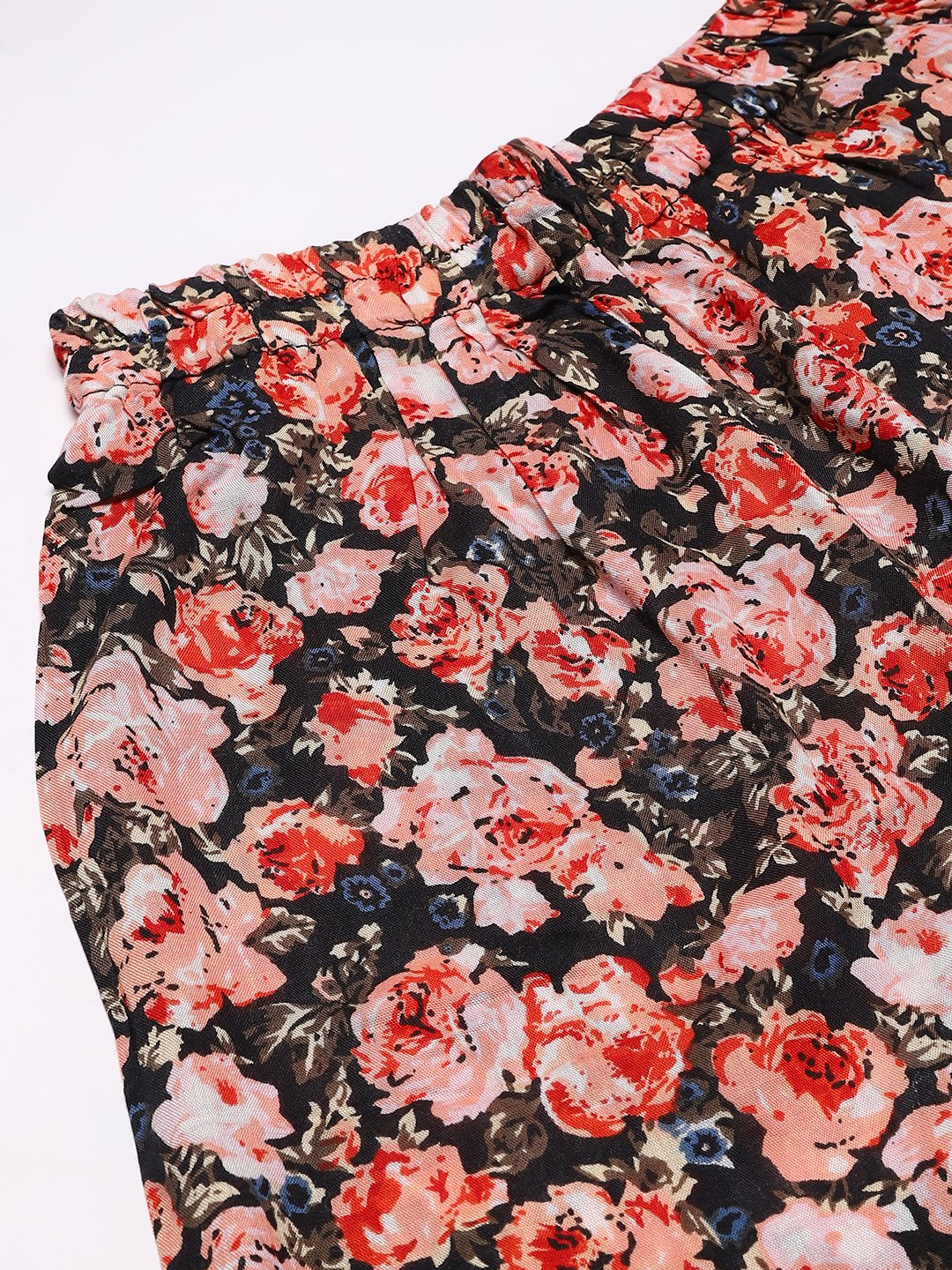 Cation Black Floral Night Suit