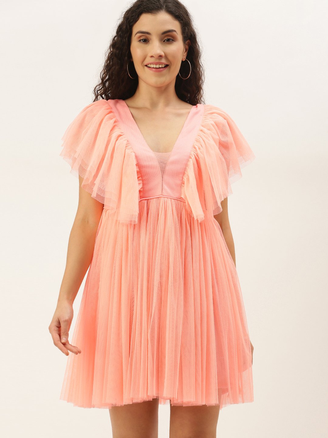Orange Solid Dress