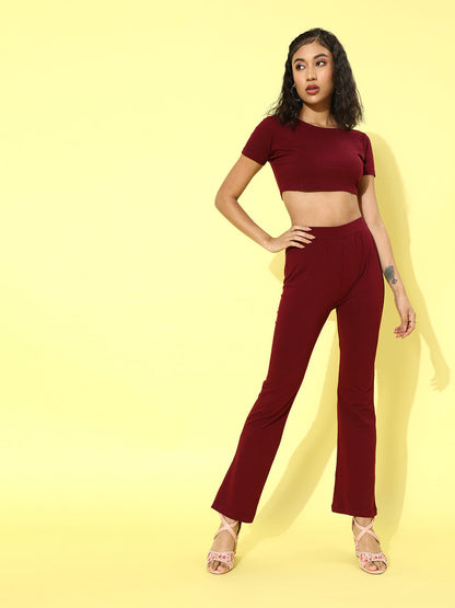 Cation Solid Maroon Clothing Set