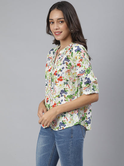 Scorpius Multicolor Floral Rayon Shirt