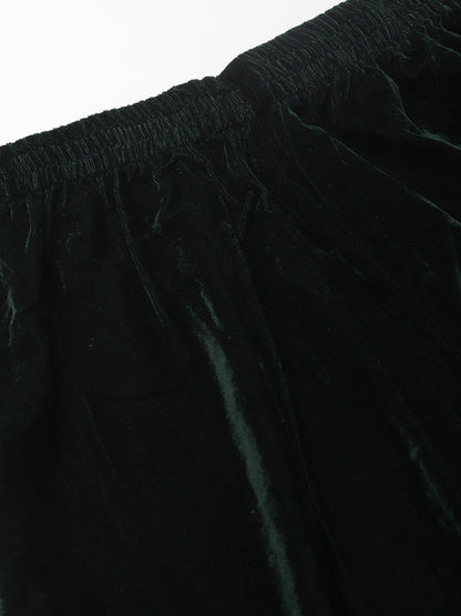 Cation Green Velvet Night Suit