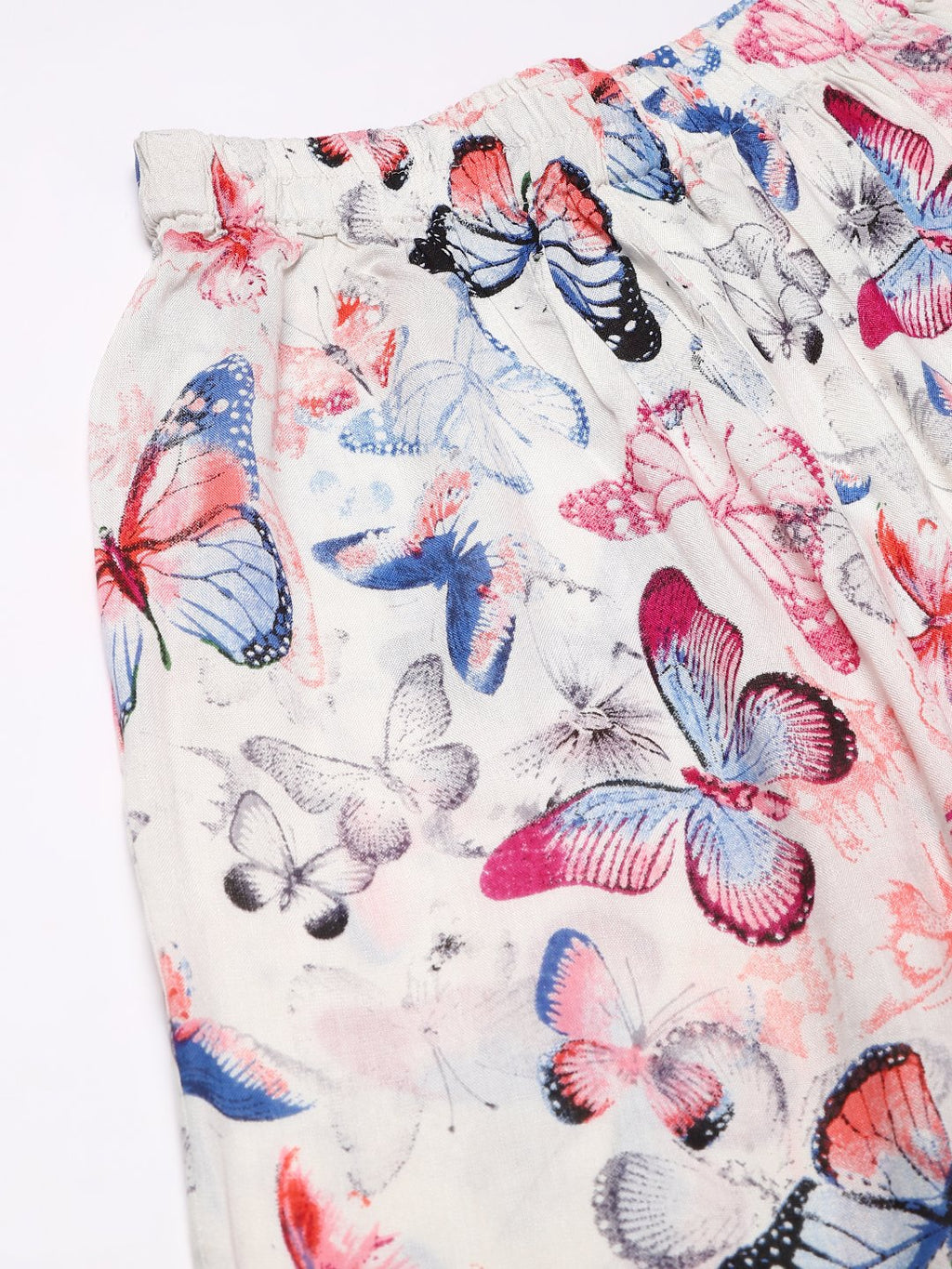 Cation White Butterfly Print Night Suit