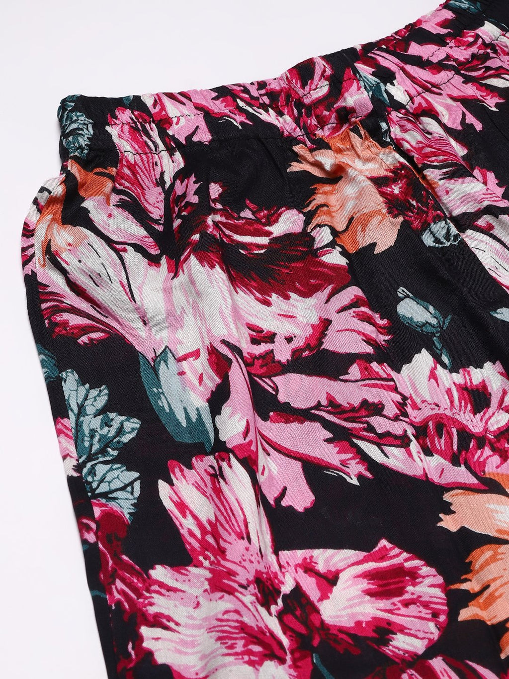 Cation Black Floral Night Suit