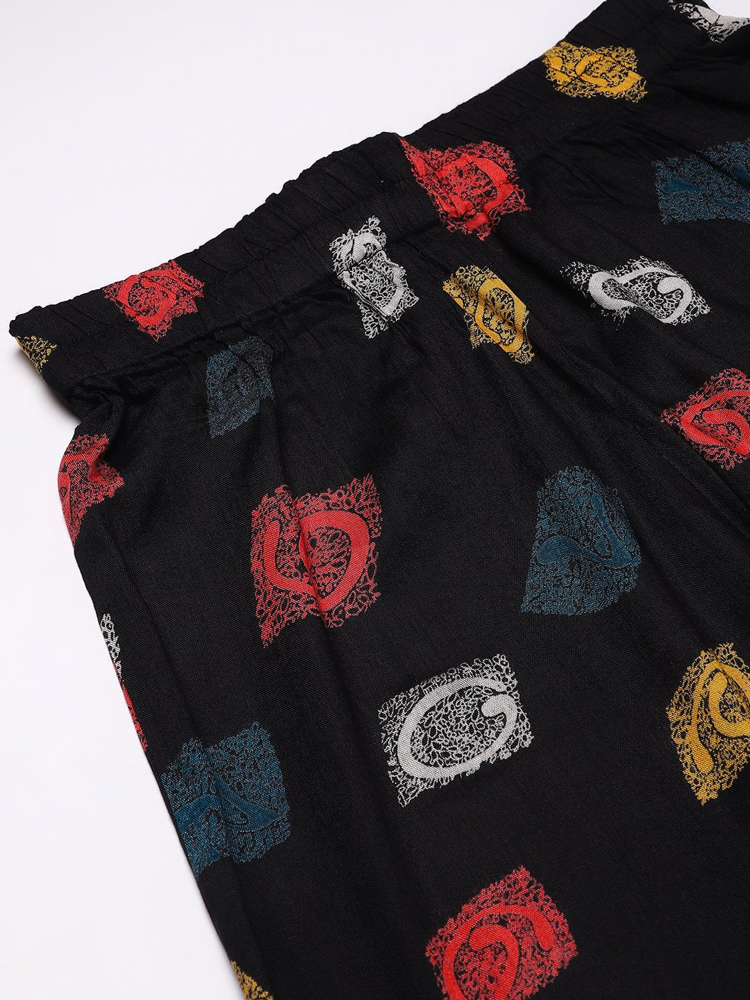 Cation Black Printed Night Suit