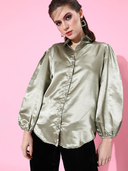 SCORPIUS Gold Satin shirt