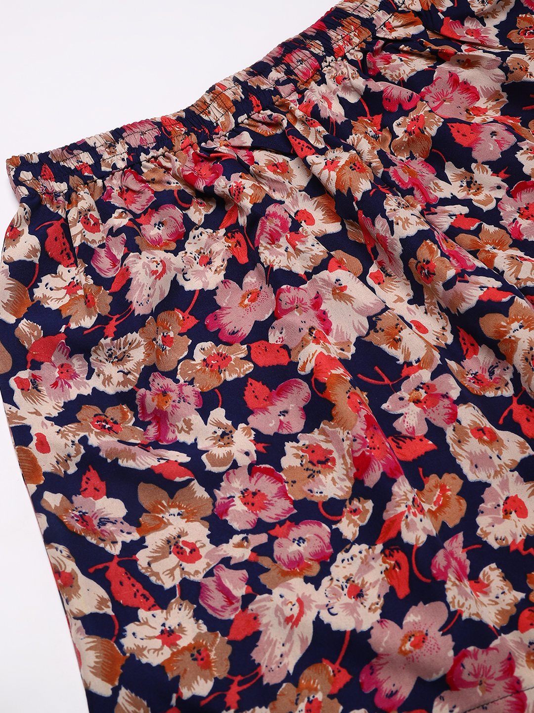 Cation Navy Pink Floral Night Suit