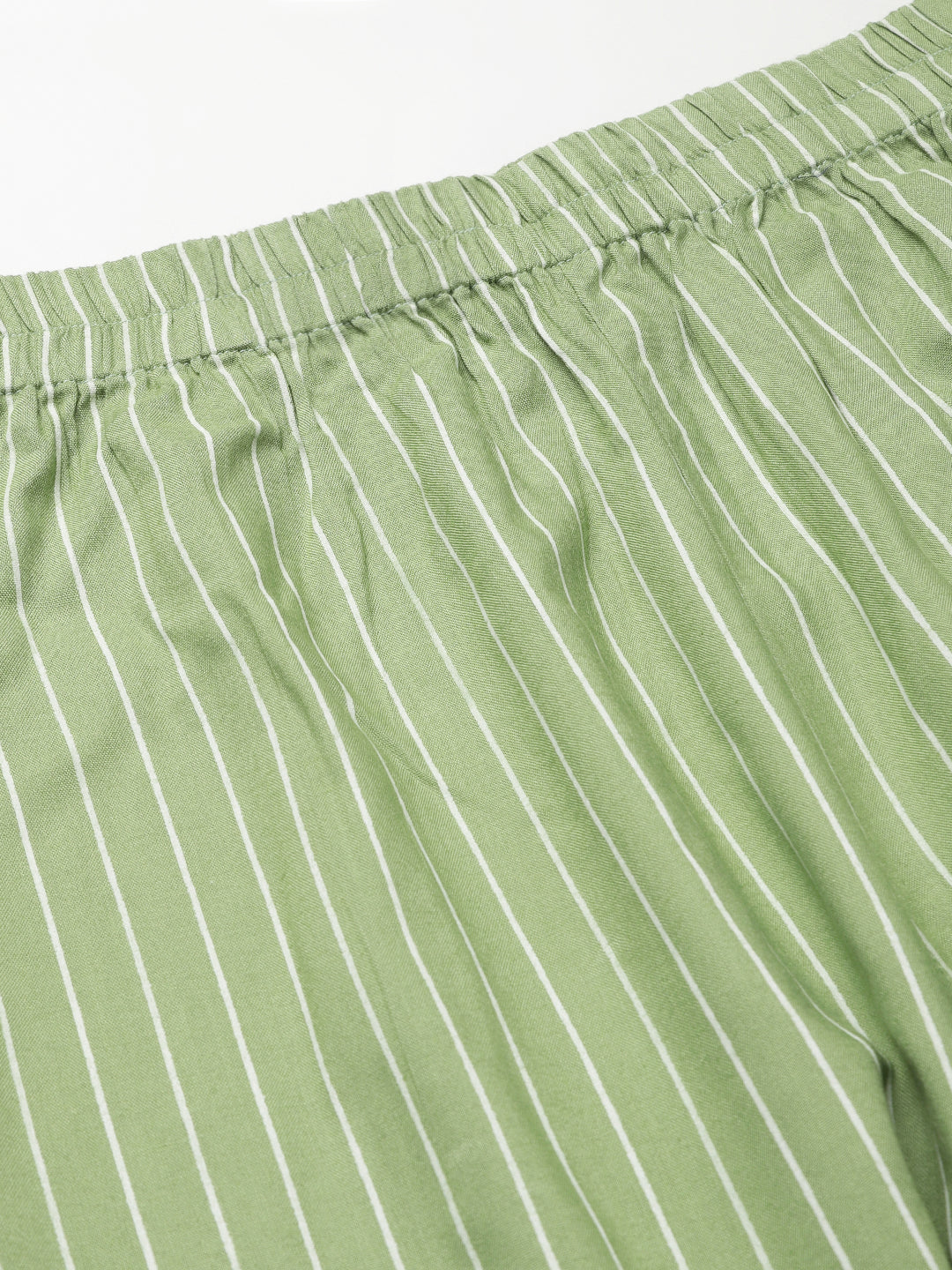 Cation Green Printed Night Suit