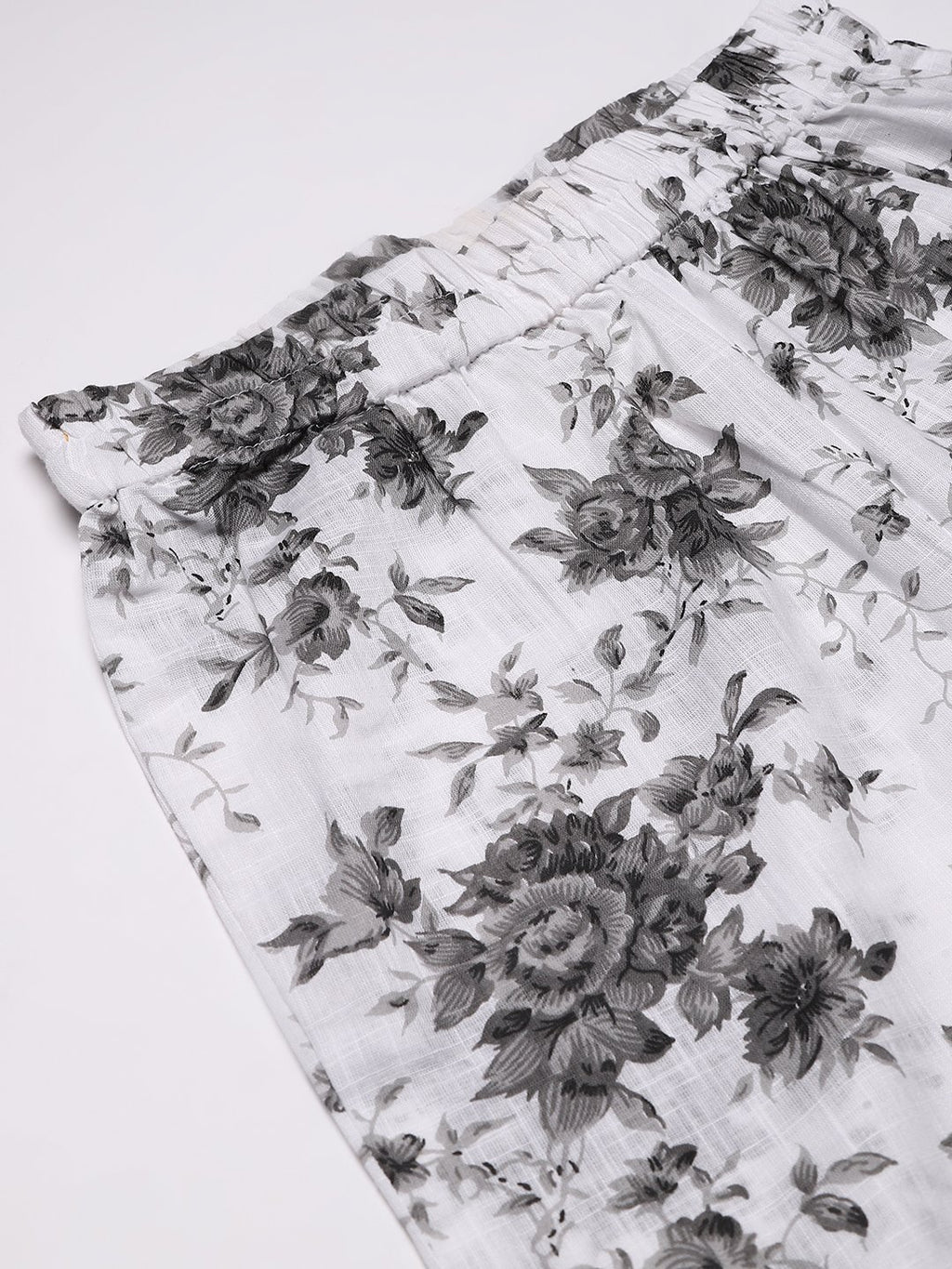 Cation White Floral Night Suit