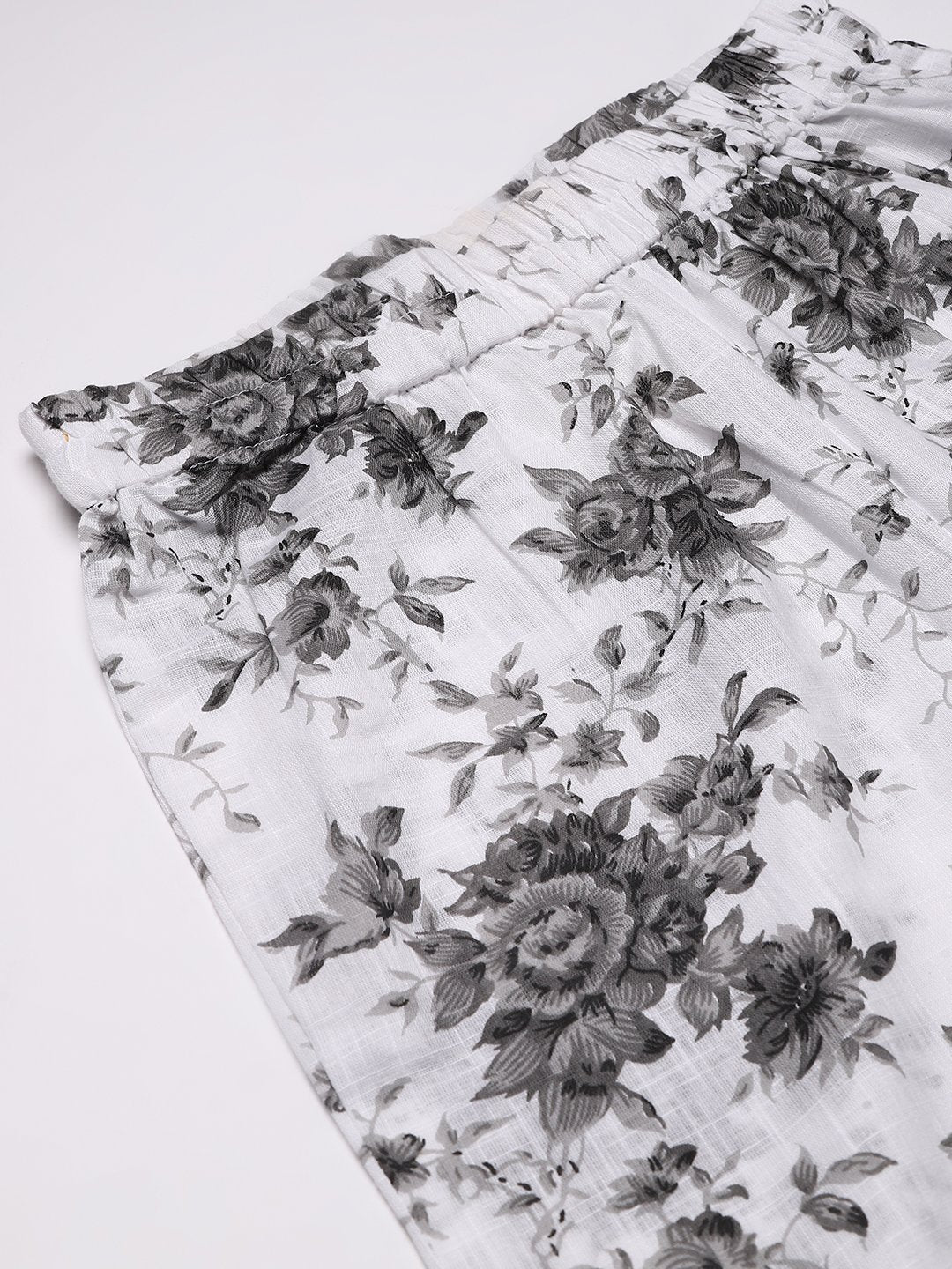 Cation White Floral Night Suit