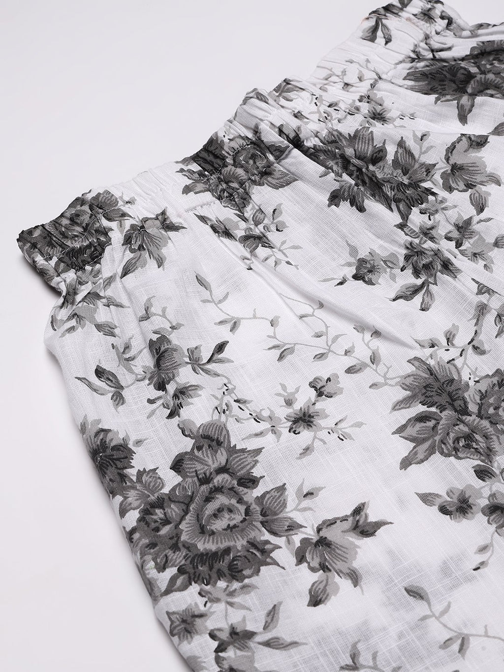 Cation White Floral Night Suit