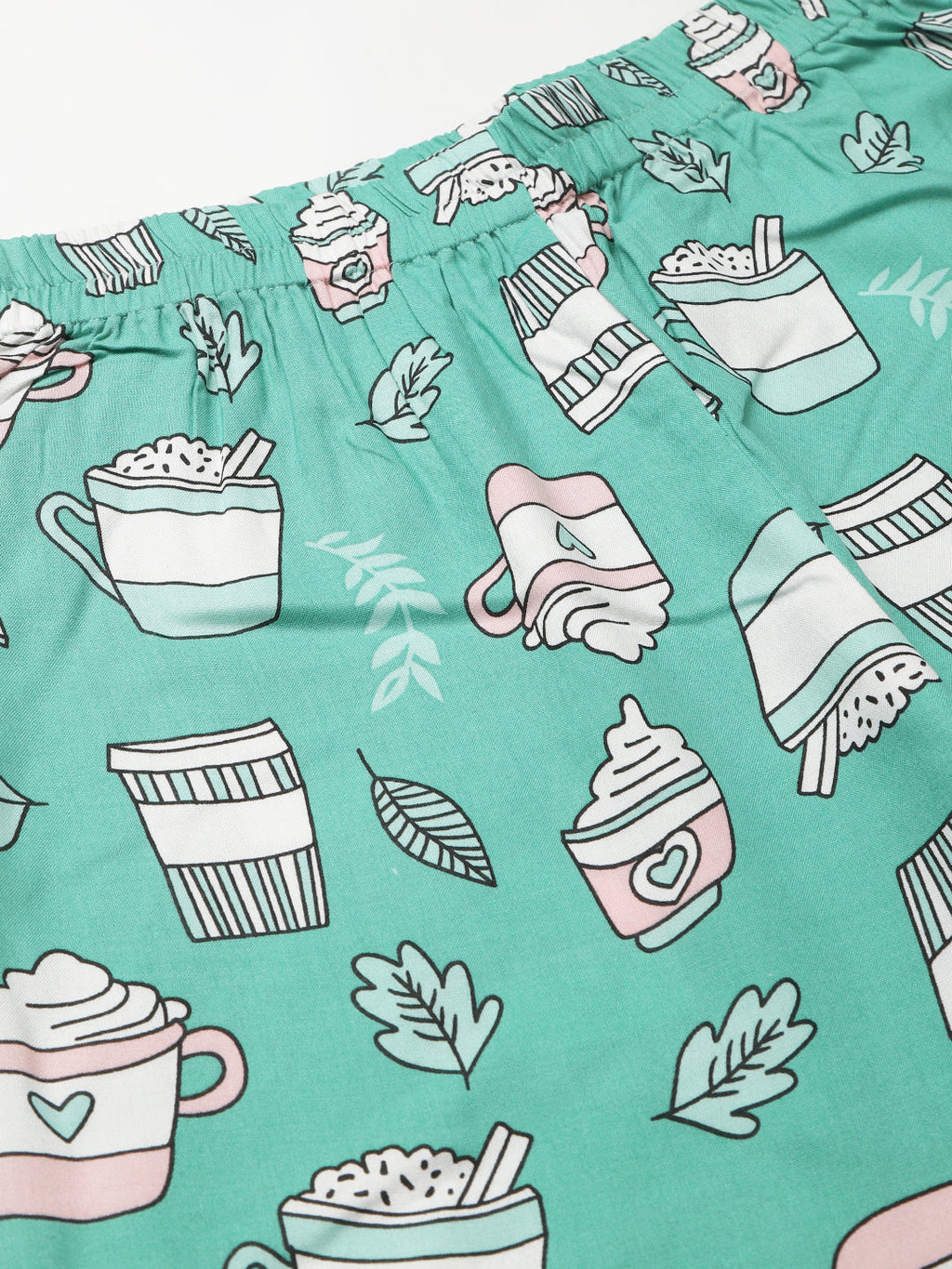 Cation Green Printed Night Suit