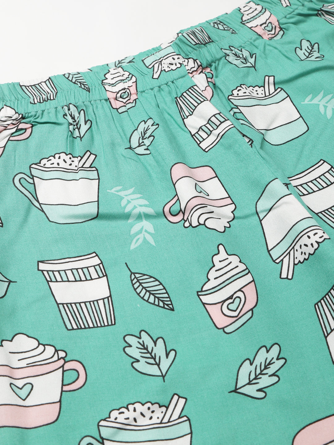 Cation Green Printed Night Suit