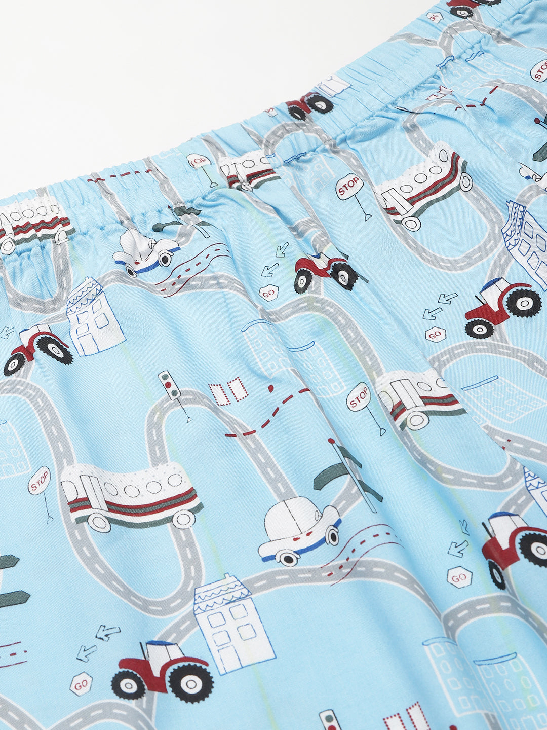 Cation Blue Printed Night Suit