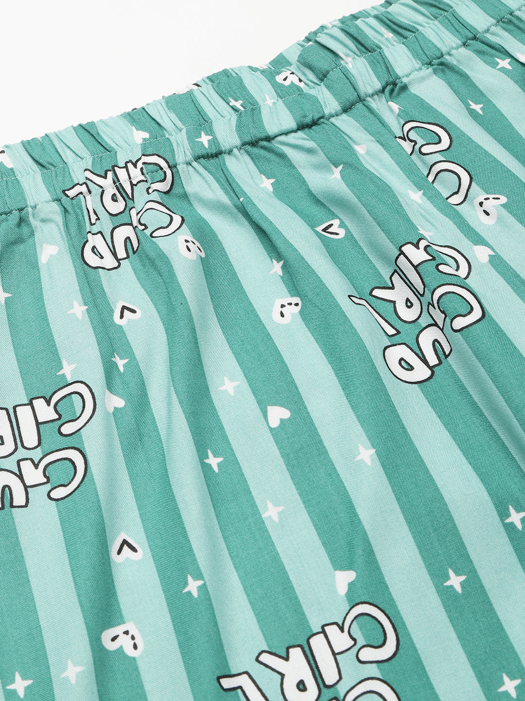 Cation Green Printed Night Suit