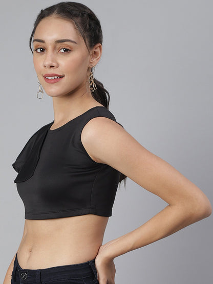 SCORPIUS Black solid croptop