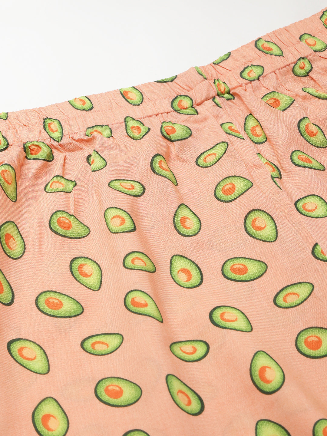 Cation Peach Printed Night Suit